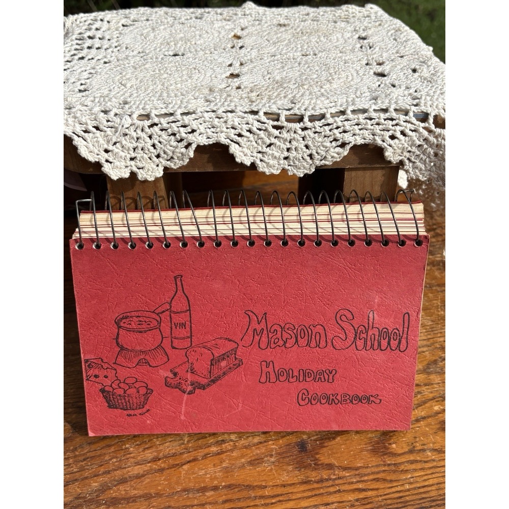Vintage Mason Schools Holiday Cookbook Red Spiral Bound
